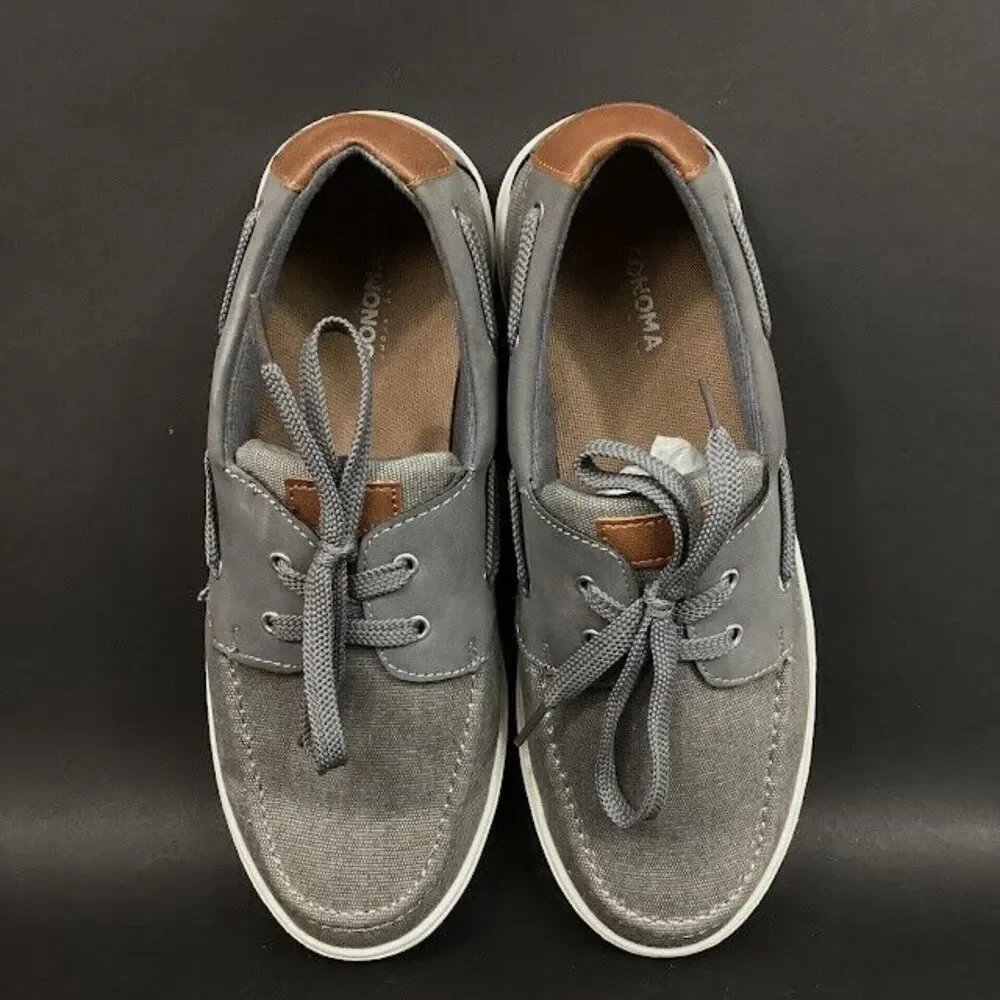 Sonoma Kohl's-Youth/Boy's Sz 7 M-Grey/Gray Boating Shoes w/Box- 185211 - 1 Owner